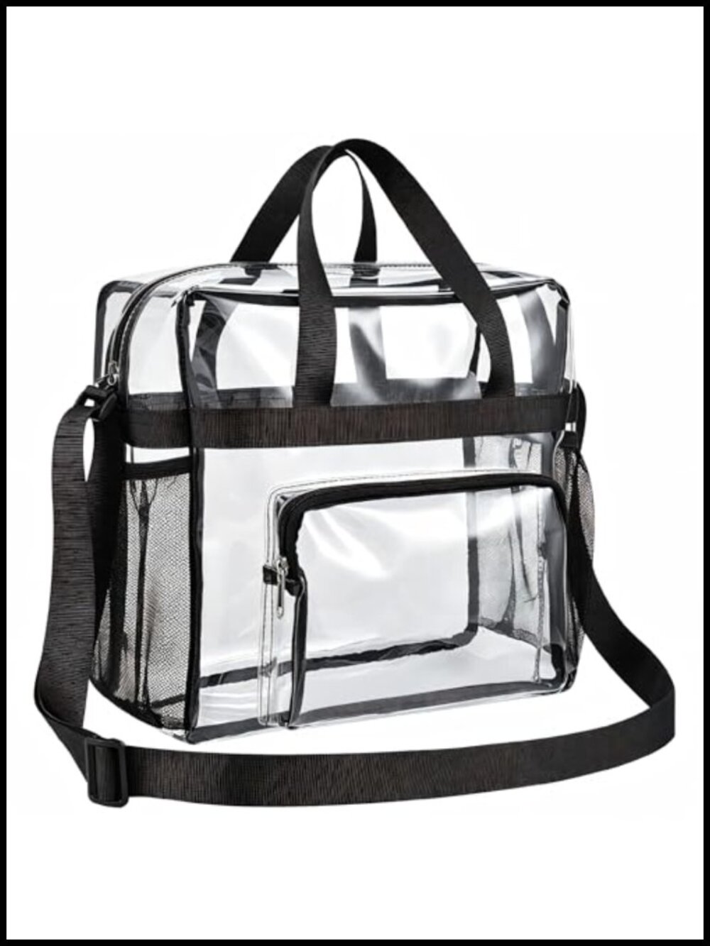 Clear Stadium Approved Tote Bag with Adjustable Strap Water Resistant